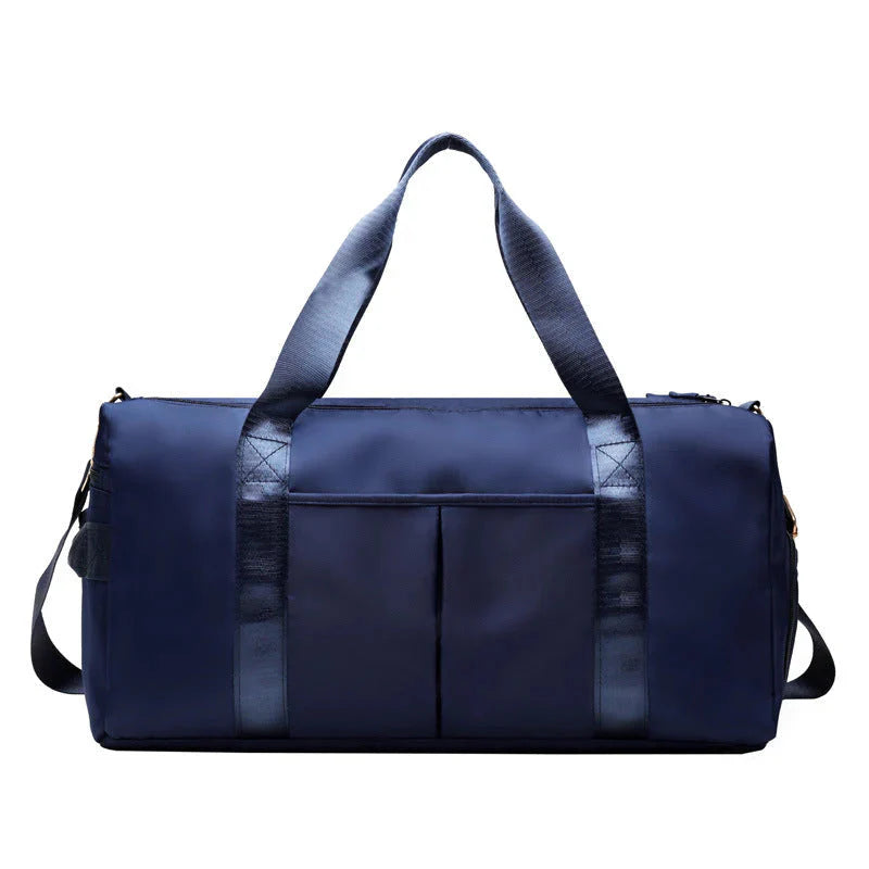 MotionMade waterproof fitness duffel bag in dark blue – versatile gym weekender for men and women