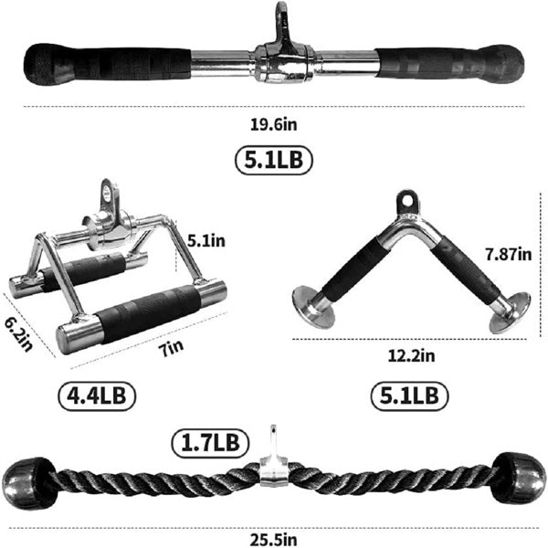 MotionMade adjustable fitness cable set – 4-piece pull-down system for back, arms, and shoulders