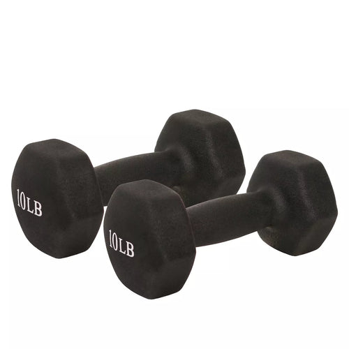 MotionMade neoprene dumbbell set 2, 5 & 10 lbs – soft coated anti-slip weights for home gym