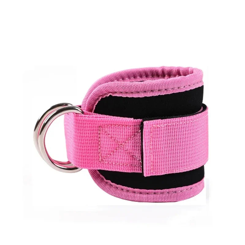 Padded ankle strap with double D-ring close up