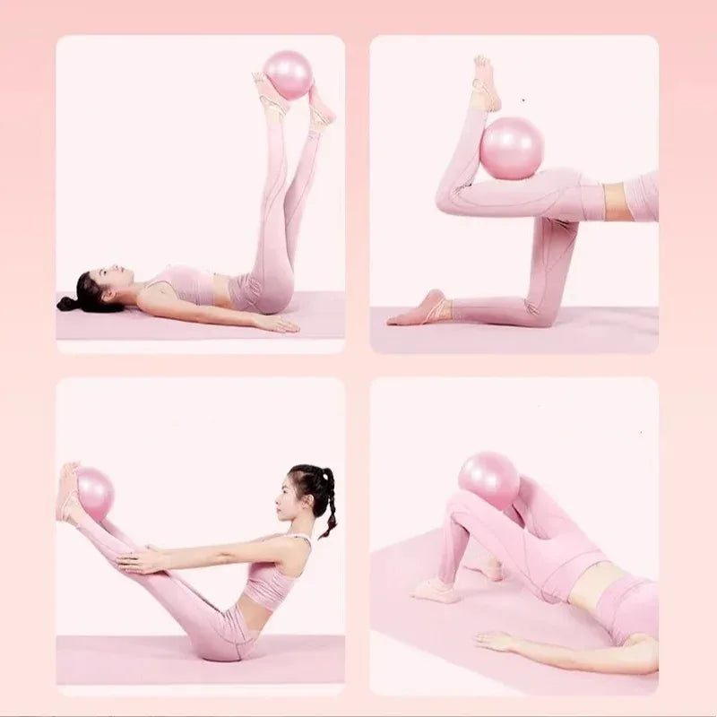 Mini pilates ball used in a stretch