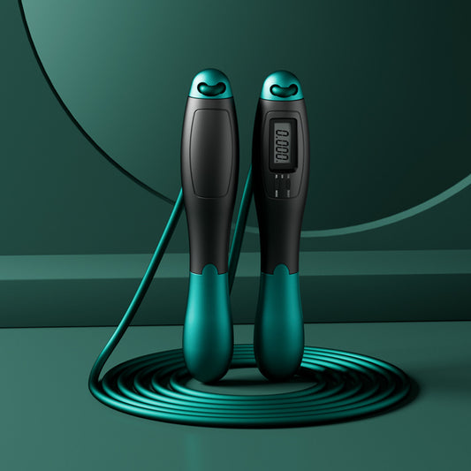 MotionMade digital jump rope – black and green with built-in counter display