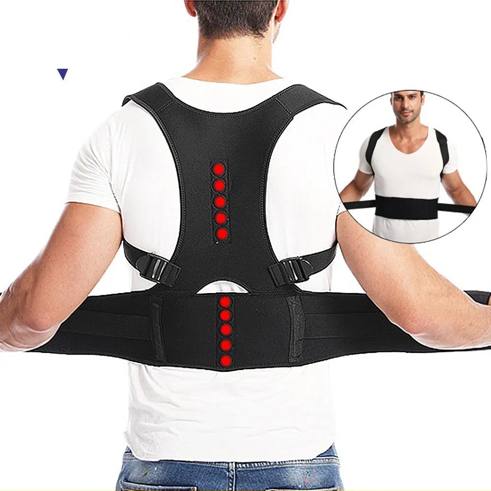 MotionMade magnetic posture corrector, front and back view
